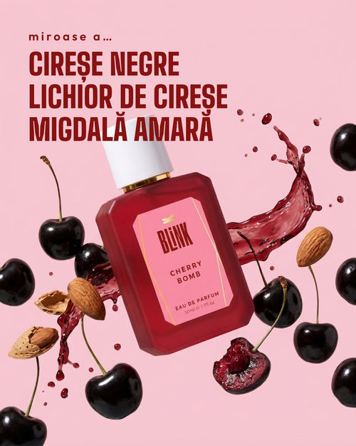 BLINK CHERRY BOMB: miroase a cireșe negre, lichior de cireșe, migdală amară