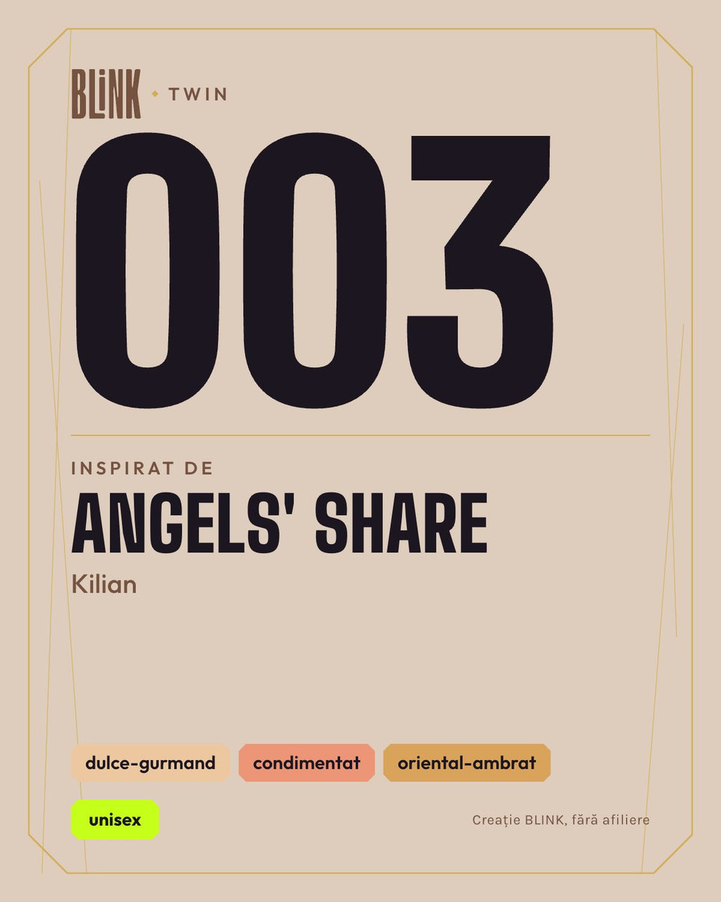 BLINK Twin 003, inspirat de Angels' Share – Kilian