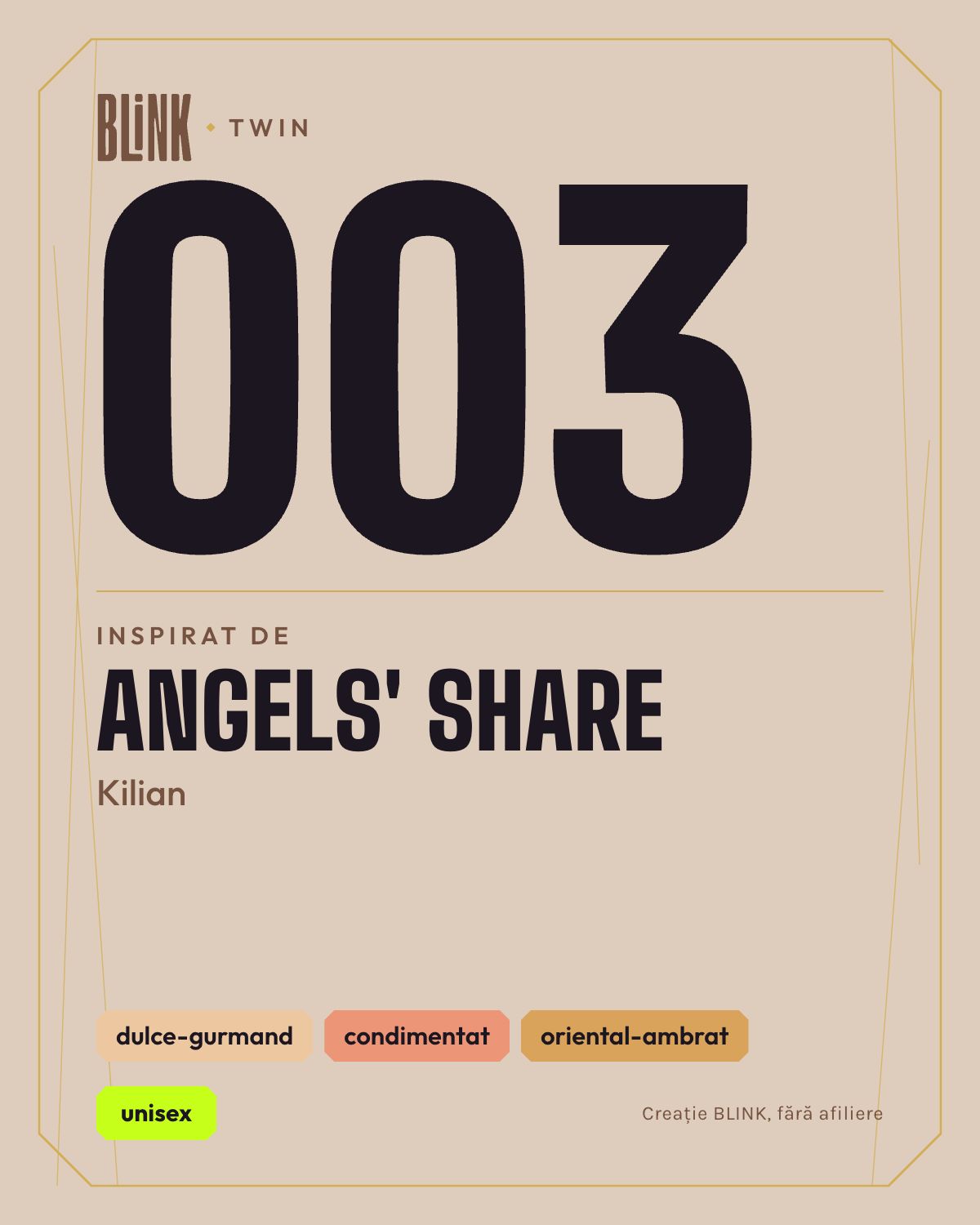 BLINK Twin 003, inspirat de Angels' Share – Kilian