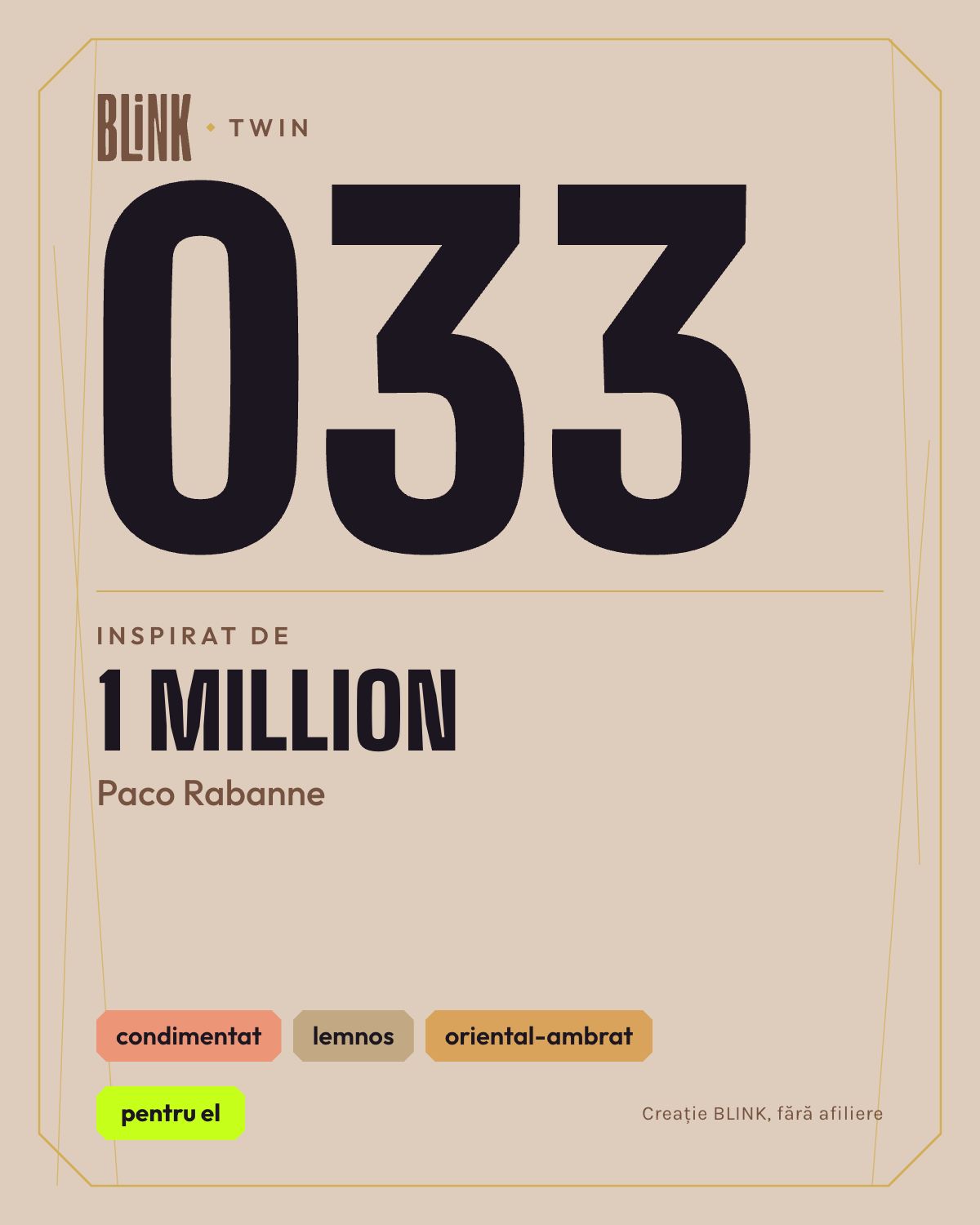 BLINK Twin 033, inspirat de 1 Million – Paco Rabanne