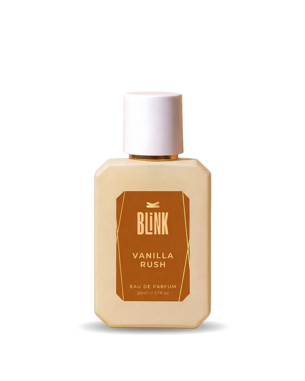 BLINK VANILLA RUSH, Eau de Parfum 50 ml, sticla pe fundal alb